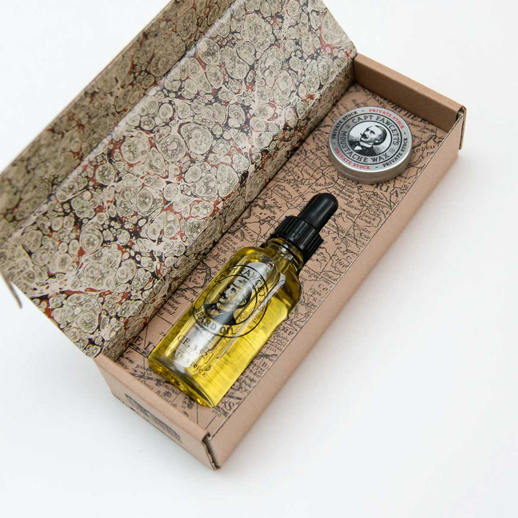 Baardolie & Snorrenwax Giftset – Private Stock