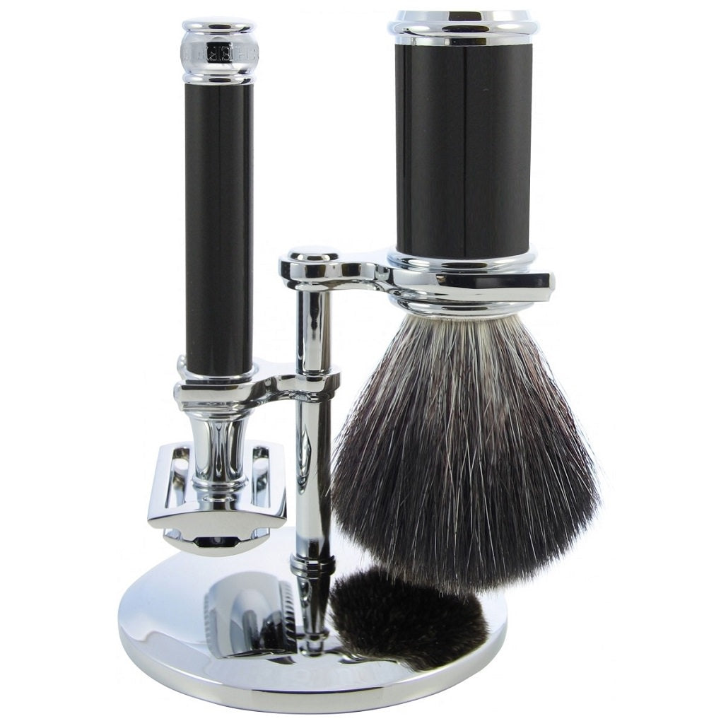Scheerset Zwart 3-delig