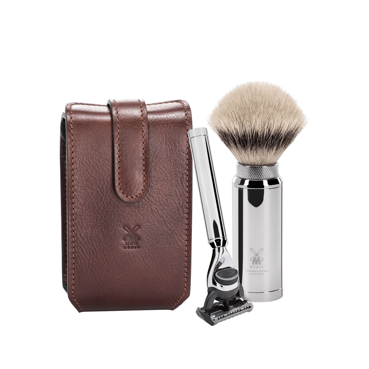 Fusion Travel Shaving Set Brown 3-Piece