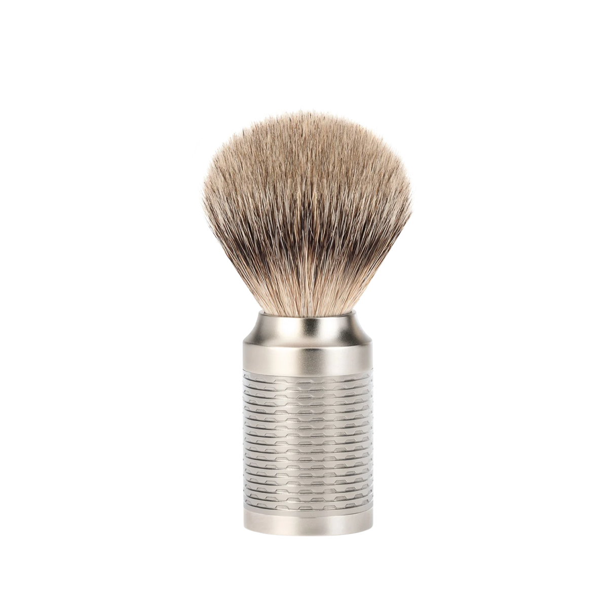 Rocca Silvertip Shaving Brush Matte Stainless Steel