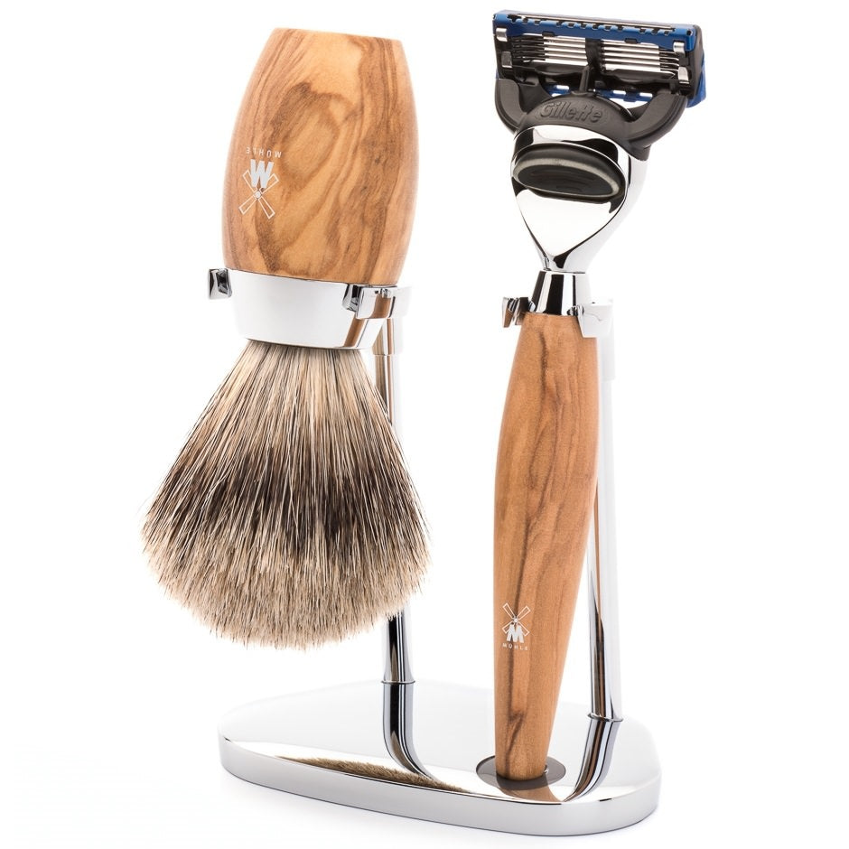 Scheerset Fusion Kosmo Olijfhout (3-delig)