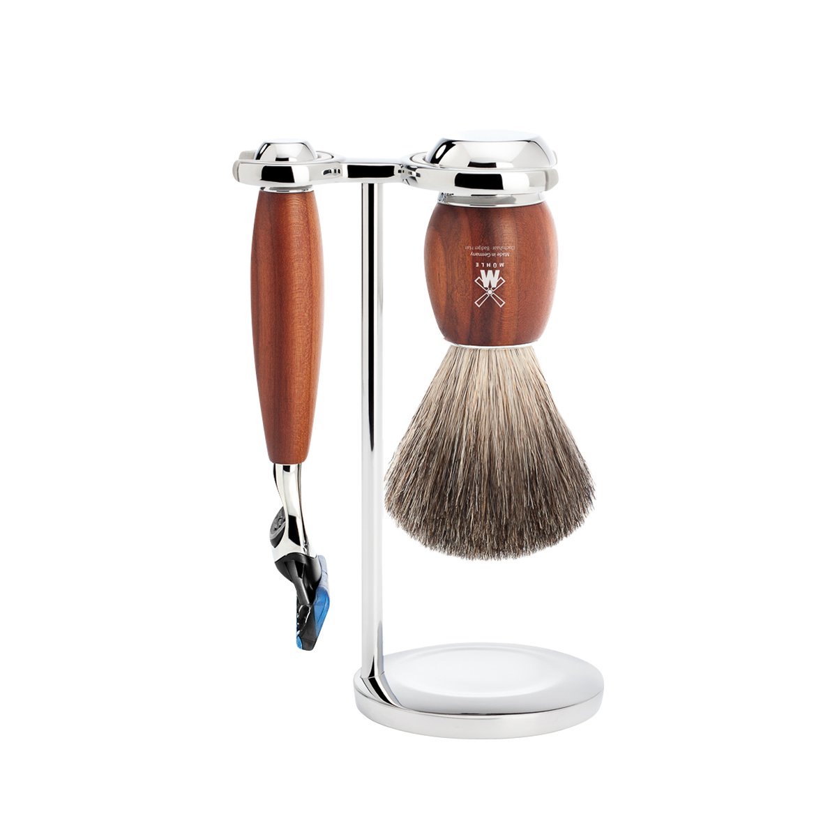 Vivo Fusion Shaving Set Plum Wood 3-Piece