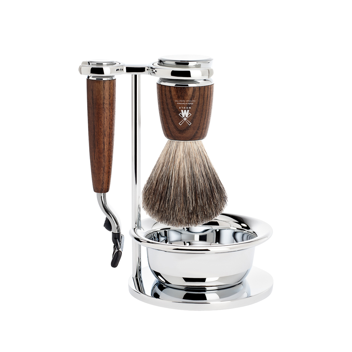 Rytmo Mach3 Shaving Set Steamed Ash 4-Piece