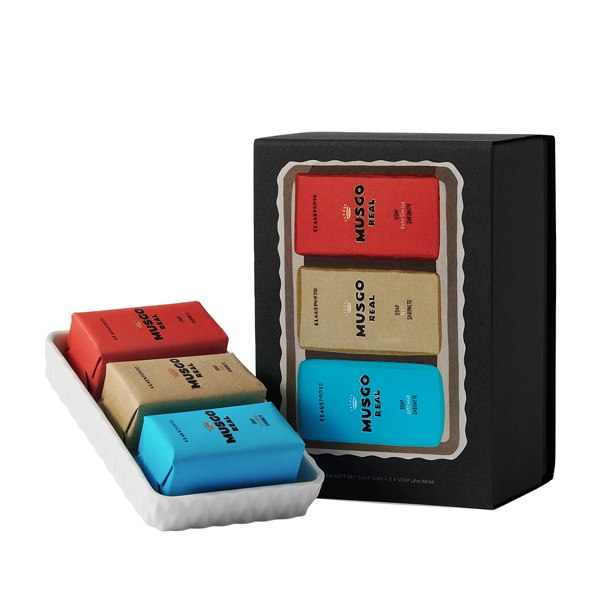 Soap Dish & Mini Soaps Gift Set 3 x 50 g