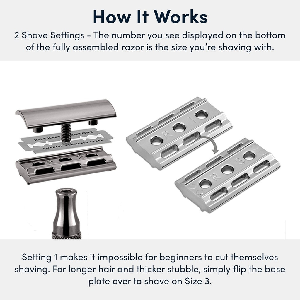 2C Double Edge Safety Razor White Chrome