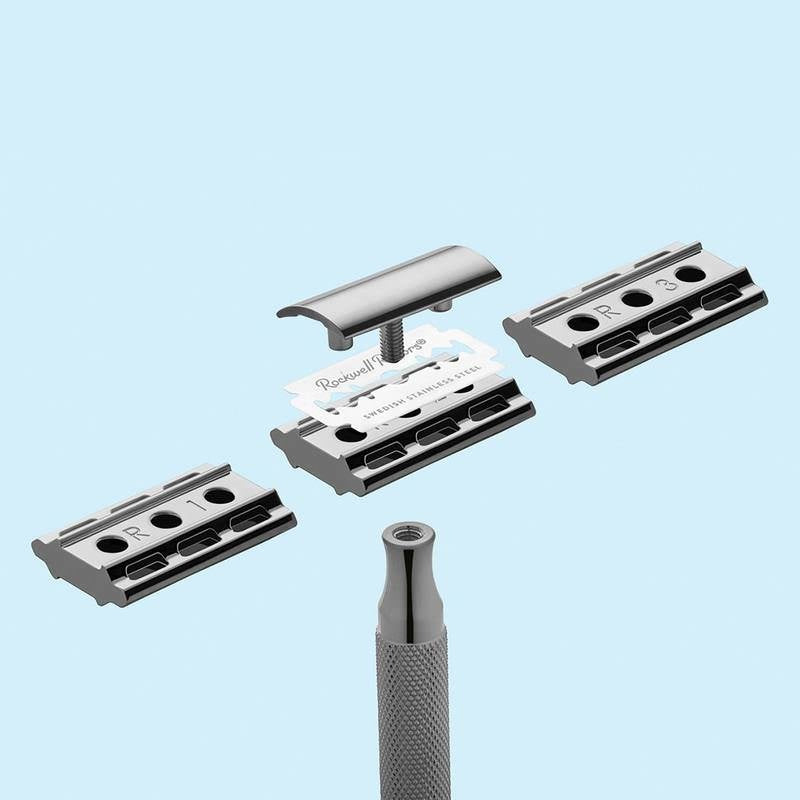 6C Double Edge Safety Razor White Chrome