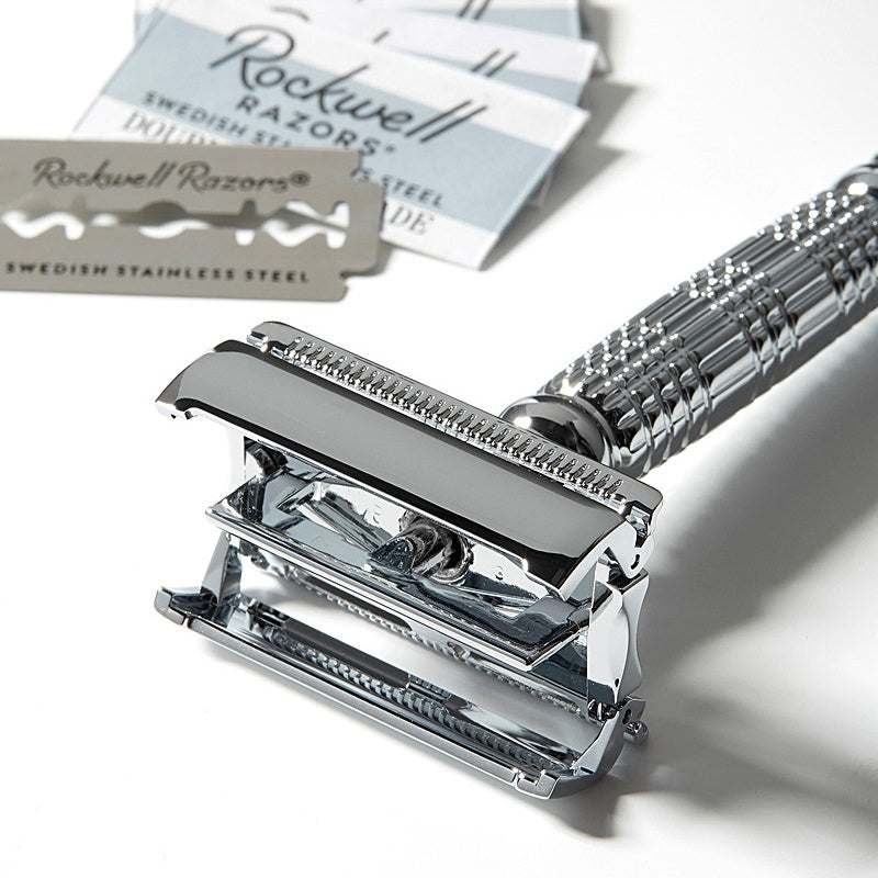 R1 Double Edge Safety Razor White Chrome