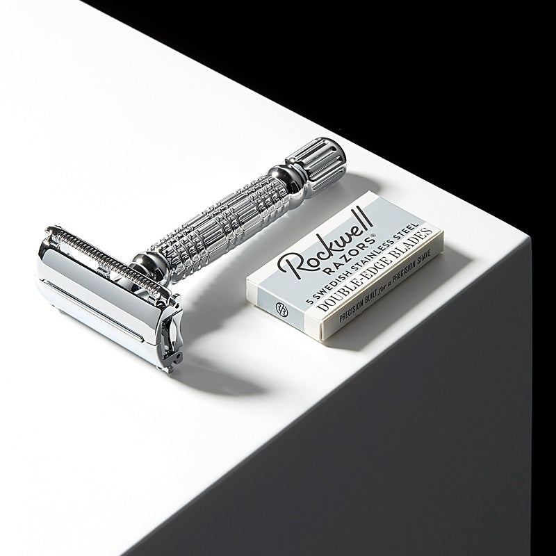 R1 Double Edge Safety Razor White Chrome