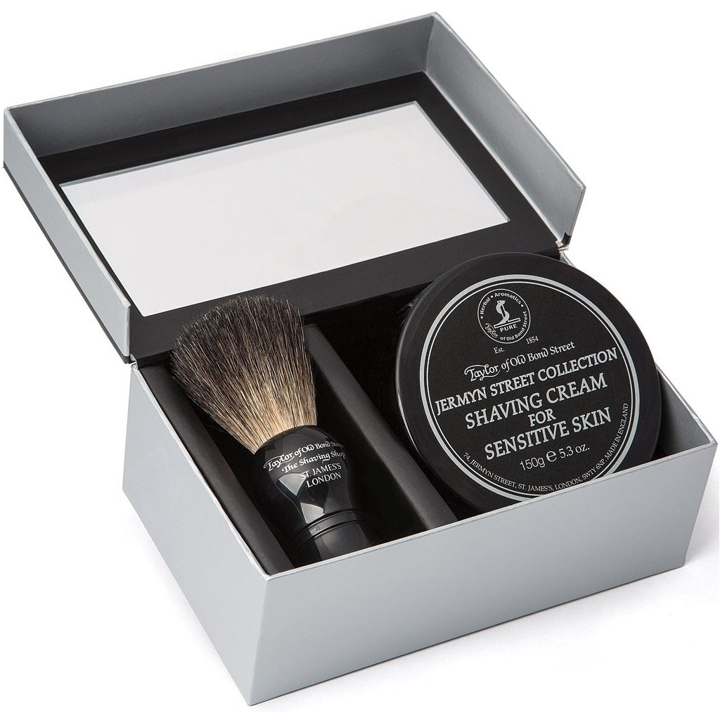 Scheerkwast + Scheercrème Jermyn Street